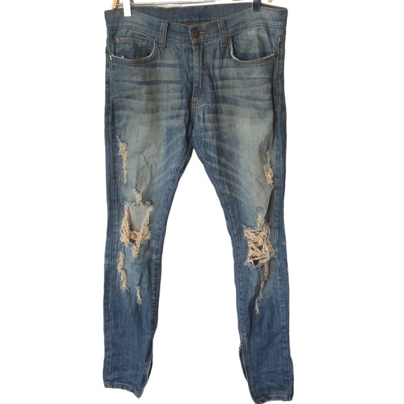 GOLDEN DENIM distressed skinny ankle zip 30 - Picture 9 of 10